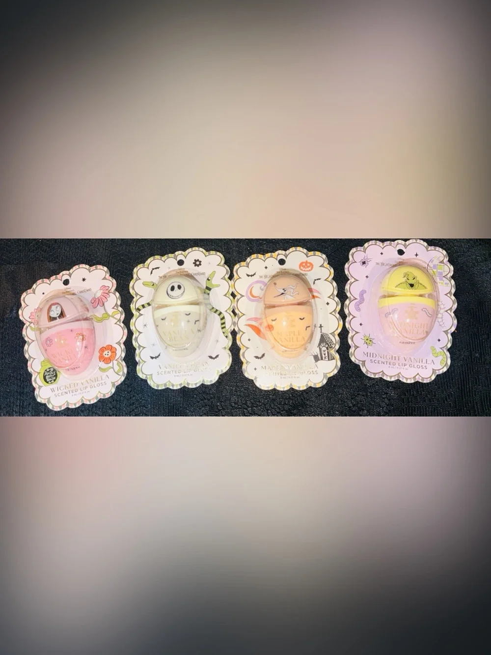 New Set of 4 Disney Nightmare Before Christmas lipglosses
